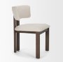 71249 - Soho Curved Open Back Cream Chenille Tripod Frame Dining Chair