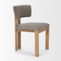 71250 - Soho Curved Open Back Gray Chenille Tripod Frame Dining Side Chair