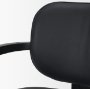 71257 - Carlisle Curved Back Black Leather Tripod Frame Dining Armchair