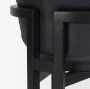 71257 - Carlisle Curved Back Black Leather Tripod Frame Dining Armchair