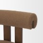 71258 - Tribeca Curve Open Back Mocha Fabric Tripod Frame Dining Chair