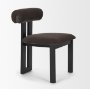71260 - Tribeca Curve Open Back Charcoal Chenille Tripod Frame Dining Chair