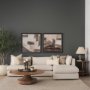 71209-AB - Arno Warm Mid-Brown Wood Sculptural Round Coffee Table