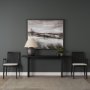 71142 - Grier 65" Black Wood w/ Black Cane Console Table
