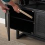71143 - Grier 65" Black Solid Wood W/ Black Cane Media Console