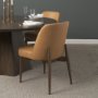 71248 - Abbie Slope Curved Back Tan Leather Dining Side Chair