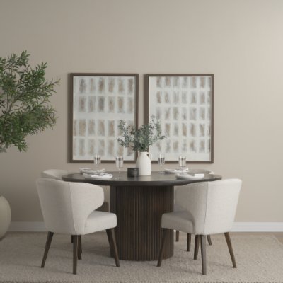 69873-4A - Terra Fluted Dining Table - 4 Niles Chairs