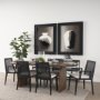 69350V - Clara Black Beech Wood W/ Cream Fabric Seat and Cane Back Armless Dining Chair
