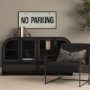 15922 - No Parking LG by Mercana Studio Hand Embelished  Textured  Framed Artwork Matted