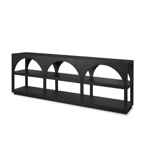 71139 - Bela 80" Matte Black Wood Arched Console Table
