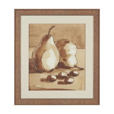 15954 - Pear Study I by Mercana Studio Hand Embelished Textured Framed Artwork Matted under Glass
