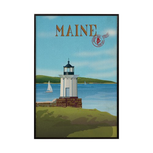 15945 - Maine GO (SM)  by Mercana Studio Textured Framed Artwork Matted