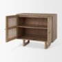 69909 - Grier 36" Light Brown Wood w/ Cane 2 Door Accent Cabinet