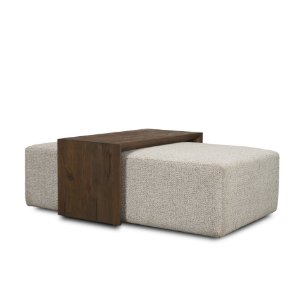 Trayden Gray Fabric w/ Brown Slider Top Coffee Table 55.0X 37.0X 46.0 (cm)