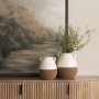 70994 - Tryna Large Beige w/ Matte Brown Ceramic Vase