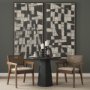71245 - Reid Framed Brown Cane Cream Fabric Dining Armchair