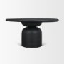 71218-AB - Atlas 60" Black Wood Stacked Pedestal Base Round Dining Table 
