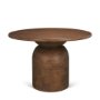 71220-AB - Atlas 42"  Warm Mid-Brown Wood Stacked Pedestal Base Round Dining Table 