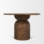 71220-AB - Atlas 42"  Warm Mid-Brown Wood Stacked Pedestal Base Round Dining Table 