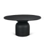 71218-AB - Atlas 60" Black Wood Stacked Pedestal Base Round Dining Table 