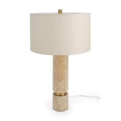 71524 - Aura Beige Marble w/ Brass Table Lamp