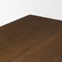 71292-AB - Trellyn 94" Dark Brown Solid Wood Carved Woven Base Rectangular Dining Table