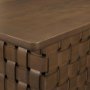 71292-AB - Trellyn 94" Dark Brown Solid Wood Carved Woven Base Rectangular Dining Table