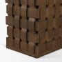 71292-AB - Trellyn 94" Dark Brown Solid Wood Carved Woven Base Rectangular Dining Table