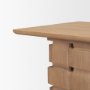 71295 - Trellyn Light Brown Wood w/ Carved Woven Base Square Accent Table