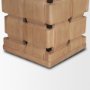 71295 - Trellyn Light Brown Wood w/ Carved Woven Base Square Accent Table