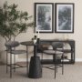 69926-AB - Maxwell 32" Round Black-Brown Wood w/ Black Metal Pedestal Bistro Table