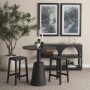 69926-AB - Maxwell 32" Round Black-Brown Wood w/ Black Metal Pedestal Bistro Table
