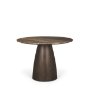 71136-AB - Allyson 42" Round Dark Brown w/ Cappuccino Marble Pedestal Dining Table 