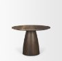 71136-AB - Allyson 42" Round Dark Brown w/ Cappuccino Marble Pedestal Dining Table 