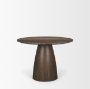 71136-AB - Allyson 42" Round Dark Brown w/ Cappuccino Marble Pedestal Dining Table 