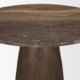 71136-AB - Allyson 42" Round Dark Brown w/ Cappuccino Marble Pedestal Dining Table 