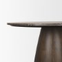 71136-AB - Allyson 42" Round Dark Brown w/ Cappuccino Marble Pedestal Dining Table 