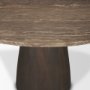 71137-AB - Allyson 54" Round Dark Brown w/ Cappuccino Marble Pedestal Dining Table