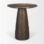 71135-AB - Allyson 32" Round Dark Brown wood w/ Cappuccino Marble Top Bistro Table