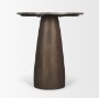 71135-AB - Allyson 32" Round Dark Brown wood w/ Cappuccino Marble Top Bistro Table