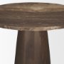 71135-AB - Allyson 32" Round Dark Brown wood w/ Cappuccino Marble Top Bistro Table
