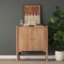 71127 - Phil Light Brown Wood 2 Door Bar Cabinet 