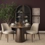 71246 - Abbie Curved Back Oatmeal Fabric Armless Dining Chair