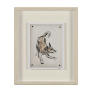 Playful Pup I by Mercana Studio Hand Embelished Framed Artwork Matted under Glass