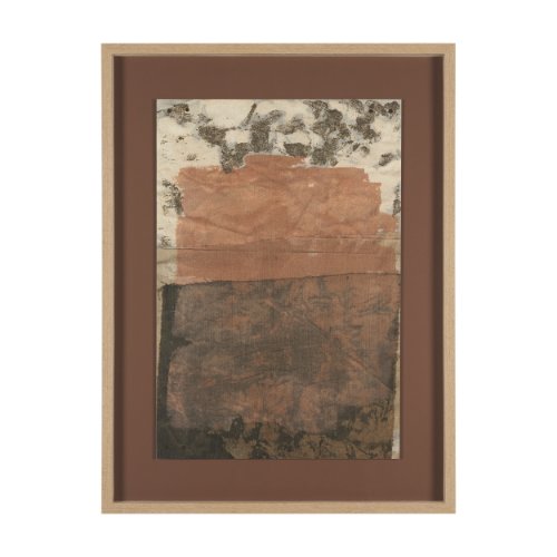 16035 - Textural Echo - Patina by Kristine Hegre Hand Embelished Textured Framed Artwork Matted under Glass