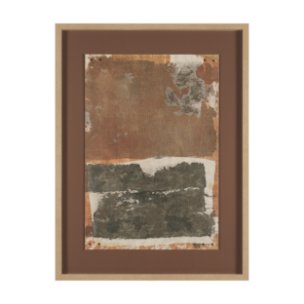 Textural Echo - Rust by Kristine Hegre Hand Embelished Textured Framed Artwork Matted under Glass
