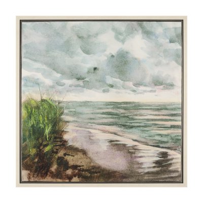 102741-FL - Beach View I by Mercana Studio Hand-Embellished Textured Framed Canvas Artwork