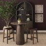 71135-AB - Allyson 32" Round Dark Brown wood w/ Cappuccino Marble Top Bistro Table