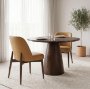 71248 - Abbie Slope Curved Back Tan Leather Dining Side Chair