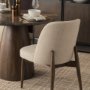 71136-AB - Allyson 42" Round Dark Brown w/ Cappuccino Marble Pedestal Dining Table 